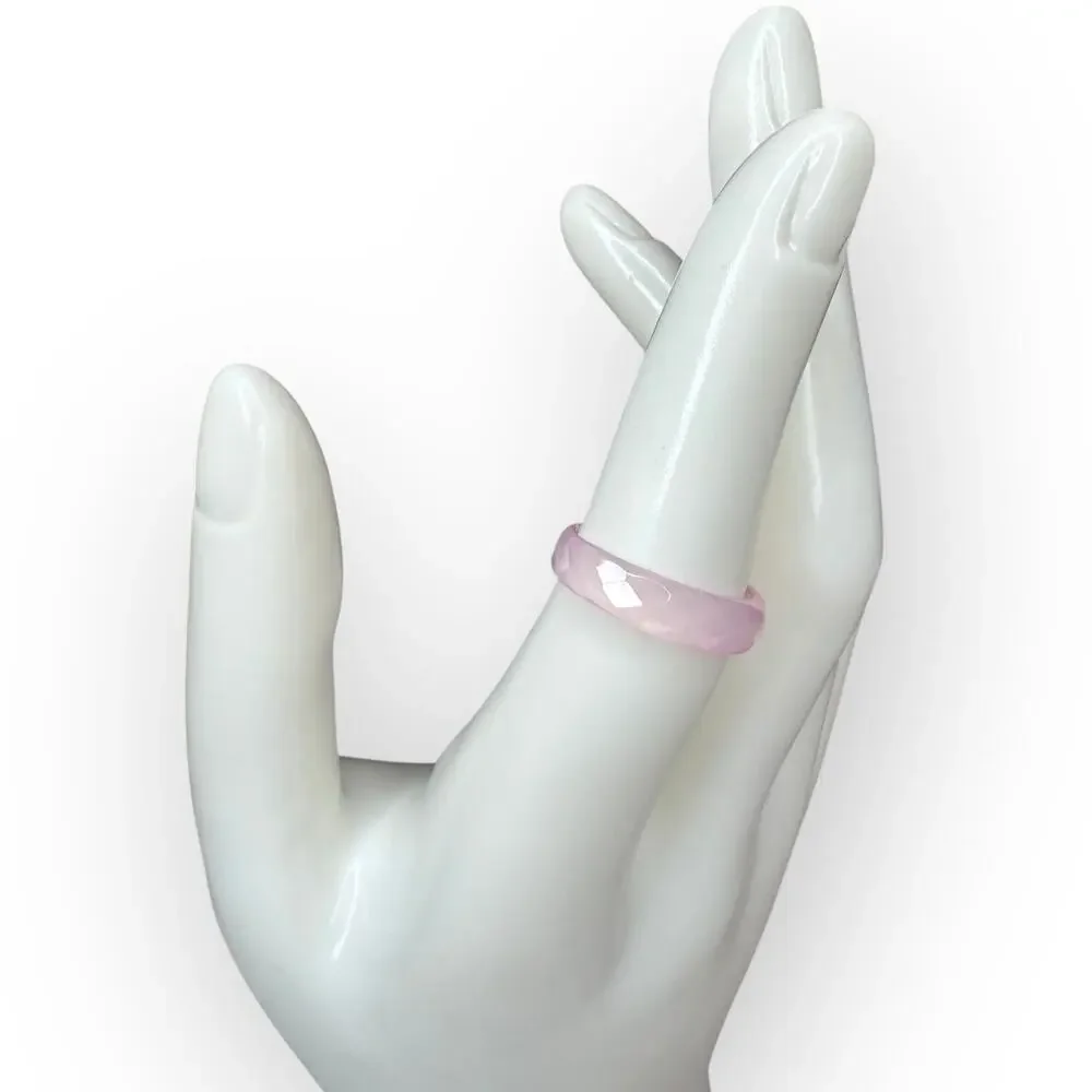 Vintage Pink Agate Stacking Ring‎ Size 6.5